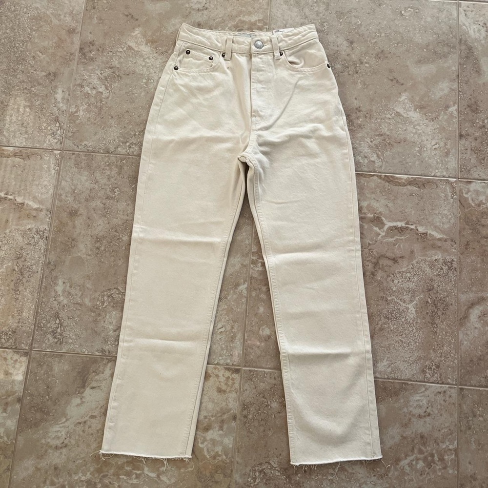 Zara High Rise Straight Leg Jeans